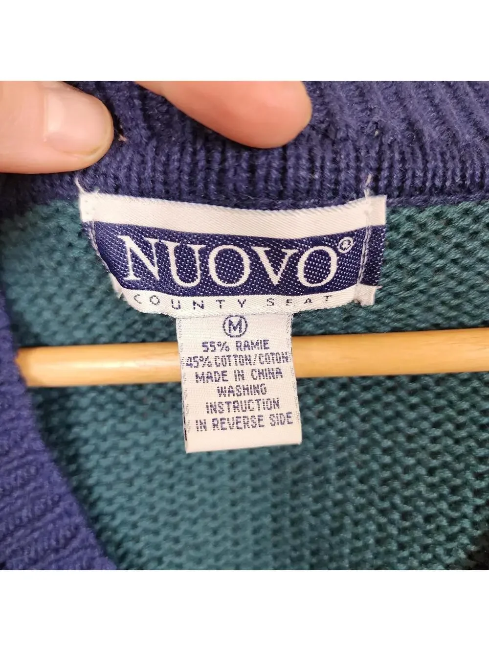 Vintage Nuovo County Seat V Neck Sweater Vest Men's Teal Purple Grunge Academia